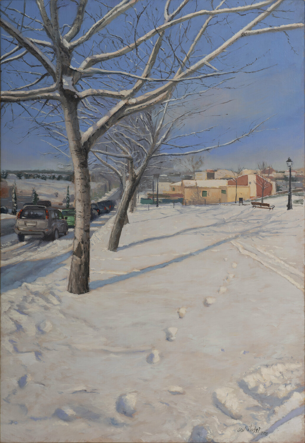 Nevada en el parque II Juan Manuel Alvarez Cebrián Originalgemälde zu verkaufen