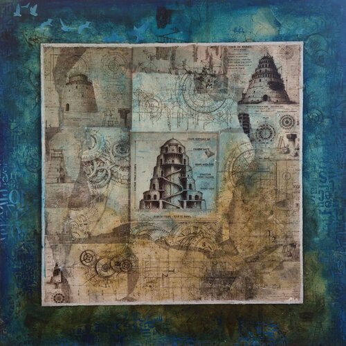 Projet Babel – Les plans by Frédéric Haire, Painting for Sale on Singulart