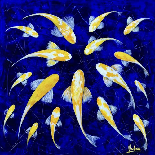 Golden Koi von Natalia Nosek (NATXA), Malerei kaufen auf Singulart