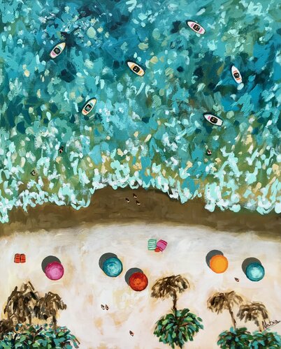 A Walk on the Beach par Natalia Nosek (NATXA), Peinture en vente sur Singulart