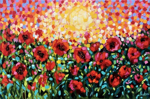 Summer in the Village von Natalia Nosek (NATXA), Malerei kaufen auf Singulart