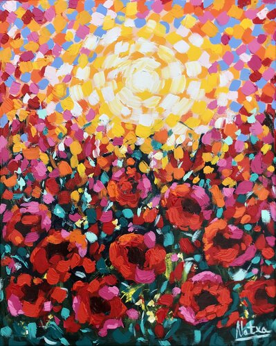 Sunset Poppies par Natalia Nosek (NATXA), Peinture en vente sur Singulart