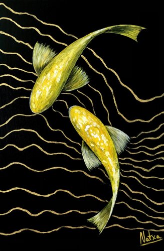Golden Couple par Natalia Nosek (NATXA), Peinture en vente sur Singulart