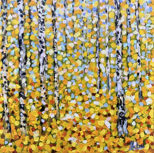 Birch Forest von Natalia Nosek (NATXA), Malerei kaufen auf Singulart
