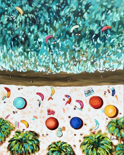 Coffee on the Beach von Natalia Nosek (NATXA), Malerei kaufen auf Singulart