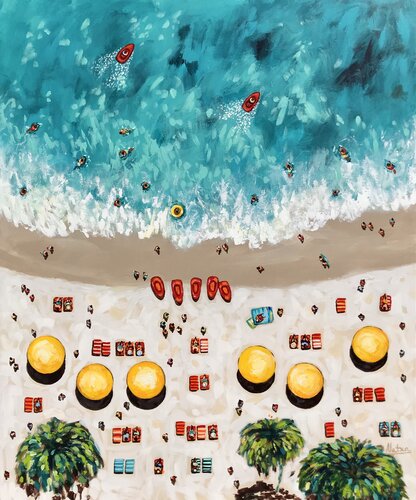 Sun-Kissed Beach von Natalia Nosek (NATXA), Malerei kaufen auf Singulart