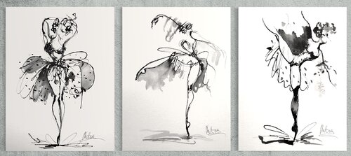 Dancing Queens (Triptych) von Natalia Nosek (NATXA), Zeichnungen kaufen auf Singulart