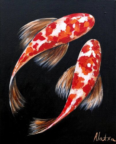 Dancing Koi von Natalia Nosek (NATXA), Malerei kaufen auf Singulart