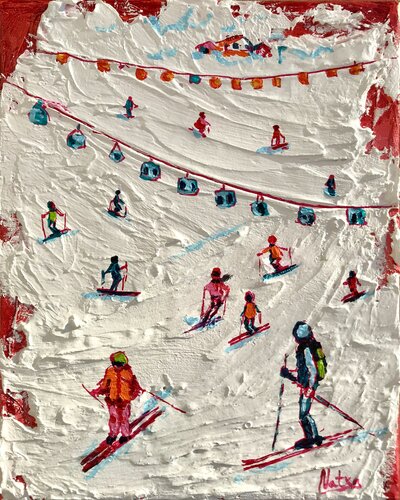 Skiing into Joy von Natalia Nosek (NATXA), Malerei kaufen auf Singulart