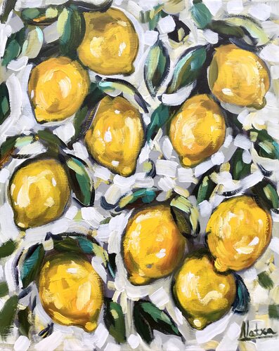 Golden Lemons von Natalia Nosek (NATXA), Malerei kaufen auf Singulart