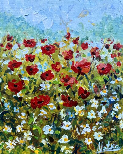 Happy Little Poppies von Natalia Nosek (NATXA), Malerei kaufen auf Singulart