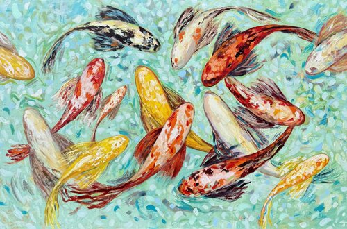 Happy Koi van Natalia Nosek (NATXA), Schilderij te koop op Singulart