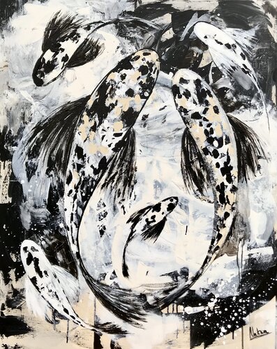 Black Koi by Natalia Nosek (NATXA), Painting for Sale on Singulart