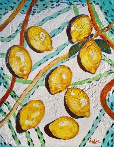 Still Life with Lemons von Natalia Nosek (NATXA), Malerei kaufen auf Singulart