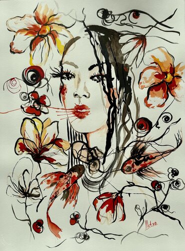 Geisha von Natalia Nosek (NATXA), Werk auf Papier kaufen auf Singulart