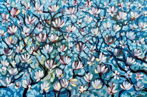 Magnolia Blossom by Natalia Nosek (NATXA), Painting for Sale on Singulart