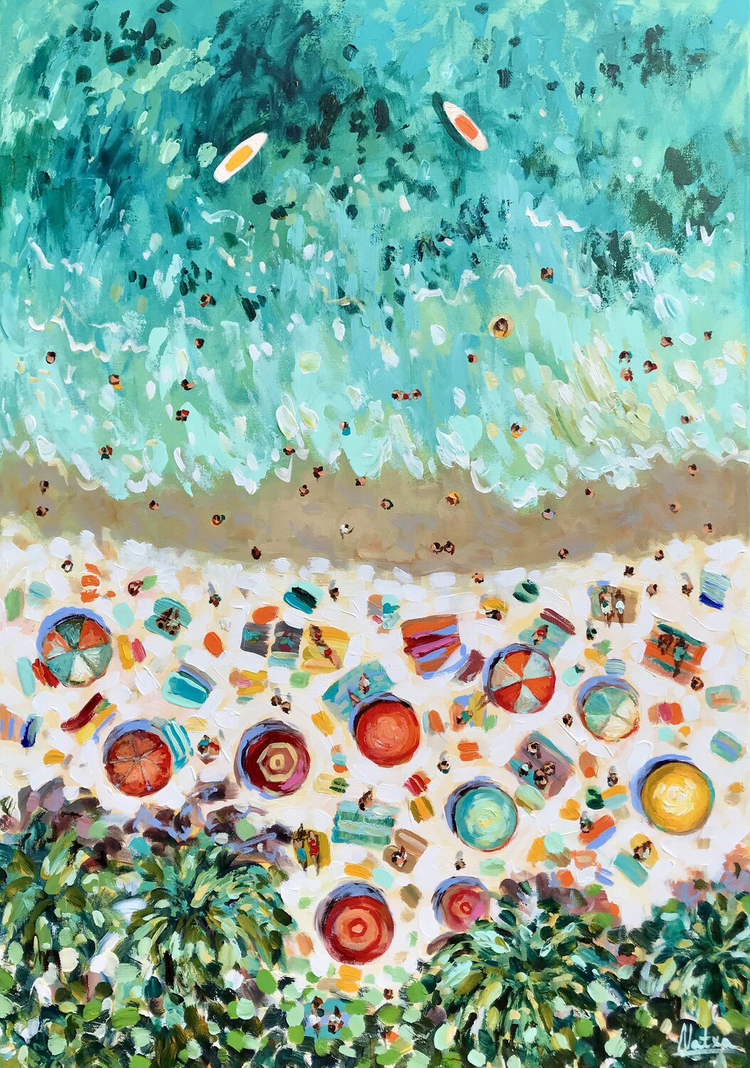 Sunny Day in Paradise Natalia Nosek (NATXA) Originalgemälde zu verkaufen