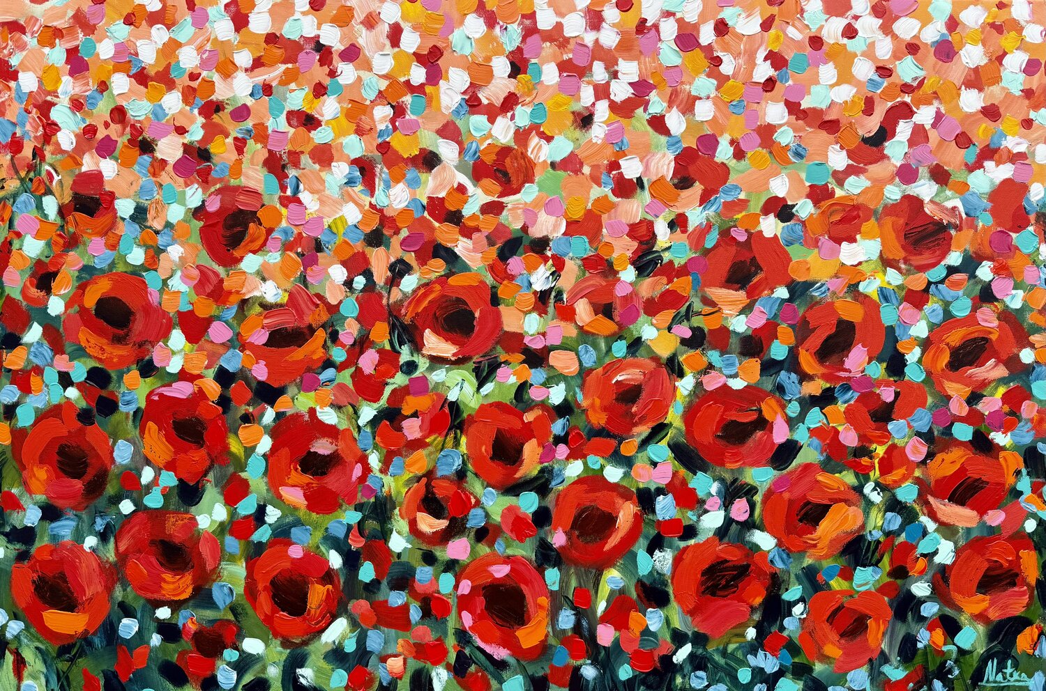 Where the poppies bloom Natalia Nosek (NATXA) Originalgemälde zu verkaufen
