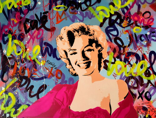 Marilyn Monroe _ Between love colors van Tadas Zaicikas, Schilderij te koop op Singulart