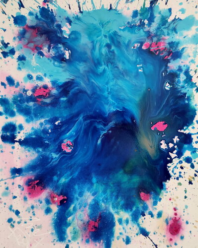 Waterworld_ Waterfall van Tadas Zaicikas, Schilderij te koop op Singulart
