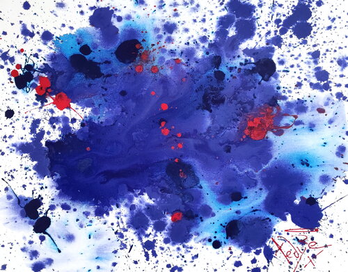 Waterworld_ Catch Blue Waves van Tadas Zaicikas, Schilderij te koop op Singulart
