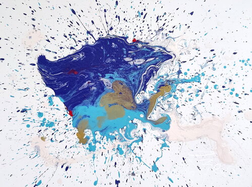 Waterworld_ Whale in  Wave van Tadas Zaicikas, Schilderij te koop op Singulart