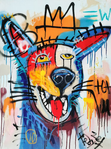 Dog in Red #2 von Tadas Zaicikas, Malerei kaufen auf Singulart