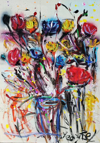 Bouquet of Wildflowers #XX van Tadas Zaicikas, Schilderij te koop op Singulart