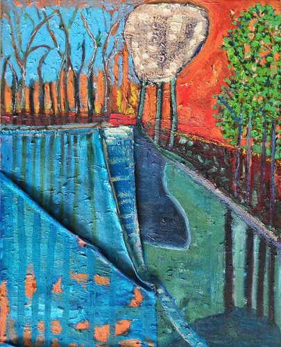 Morning Park Trees de Tadas Zaicikas, Pintura a la venta en Singulart