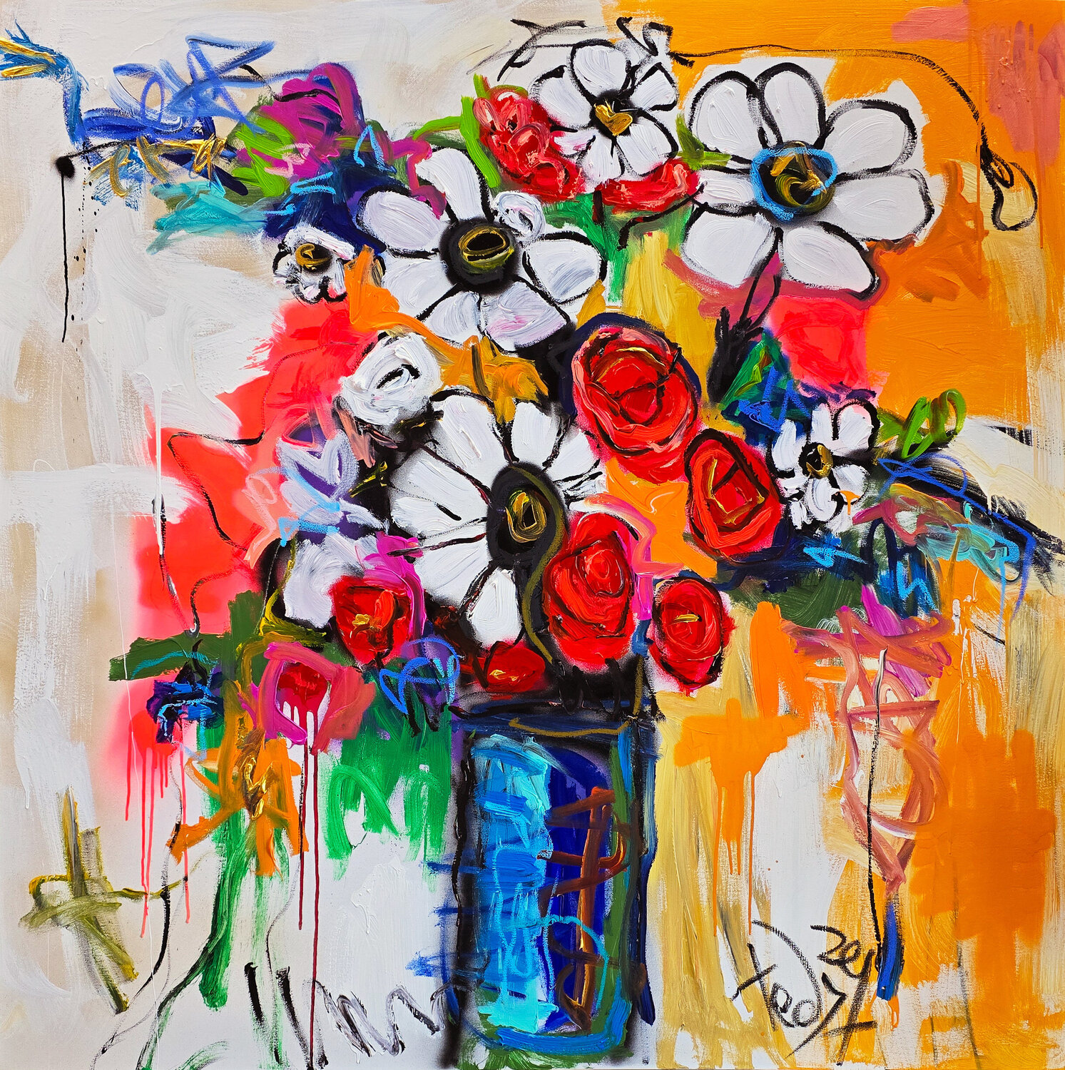 Symphony of Disarray_ Bouquet of Radiance Tadas Zaicikas Originalgemälde zu verkaufen
