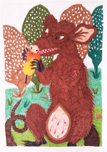 Common Opossum of the South by Hugo Castilho, Drawing for Sale on Singulart