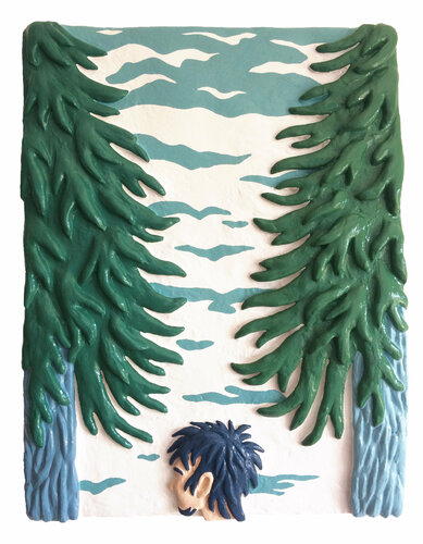 I try to be silent, but the branches on the ground tell how unskilled I am von Hugo Castilho, Malerei kaufen auf Singulart