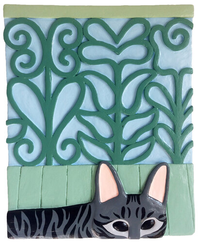 There's the cat, at your bedroom window di Hugo Castilho, Pittura in vendita su Singulart
