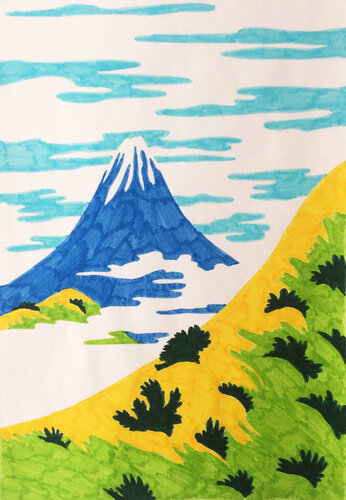 Japanese landscape by Hugo Castilho, Drawing for Sale on Singulart