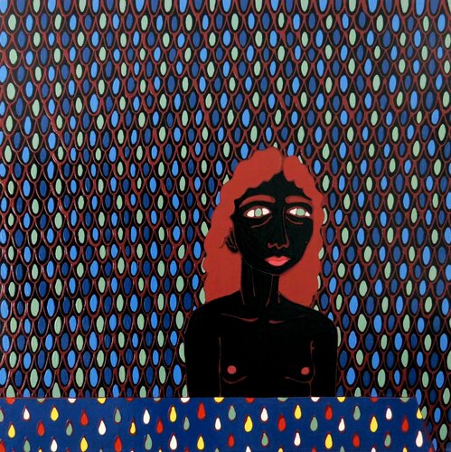 At the table IV - Colorful tears di Hugo Castilho, Pittura in vendita su Singulart