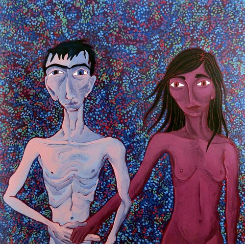 Holding hands di Hugo Castilho, Pittura in vendita su Singulart