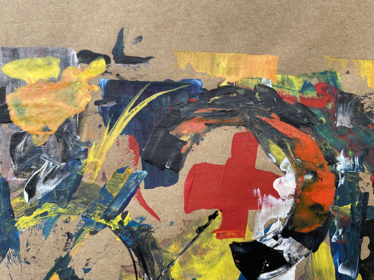 N. Rudisuhli 現代アート アクリル画 セゾン情報システムズの会社内に表参道で制作した大作を飾って