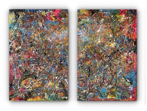 Your Silence Makes So Much Noise Inside Of Me -Diptych von Juan José Garay, Malerei kaufen auf Singulart