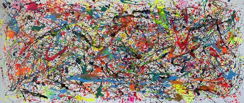 Multicolored Vibration on Pure White van Juan José Garay, Schilderij te koop op Singulart