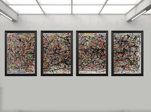 Rhythm of Color in Four - Quadriptych Painting von Juan José Garay, Malerei kaufen auf Singulart