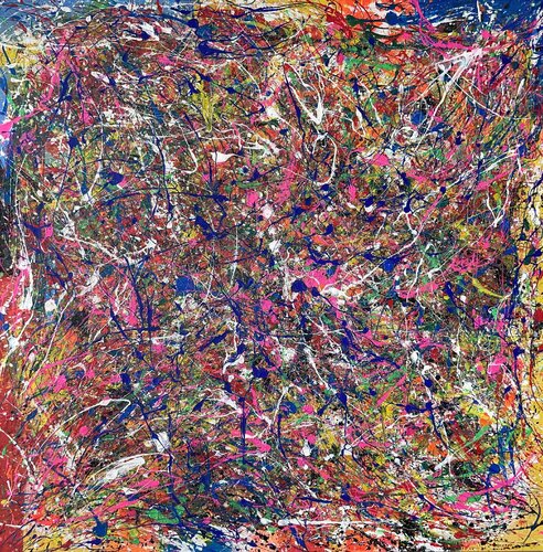 Energy in Colors - Tribute a J.Pollock by Juan Jose Garay di Juan José Garay, Pittura in vendita su Singulart