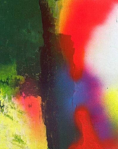 Abstract Green and Red par Juan José Garay, Peinture en vente sur Singulart