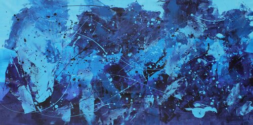 Symphony of beautiful blues di Juan José Garay, Pittura in vendita su Singulart