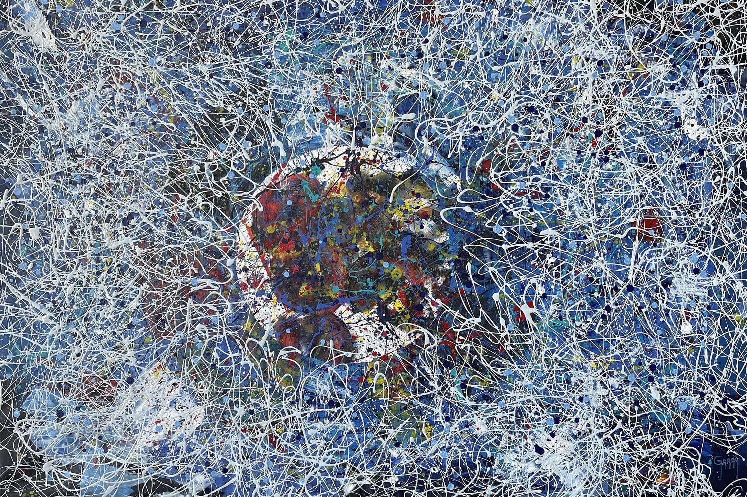 Crazy Life In Blue Tones Juan José Garay Originalgemälde zu verkaufen