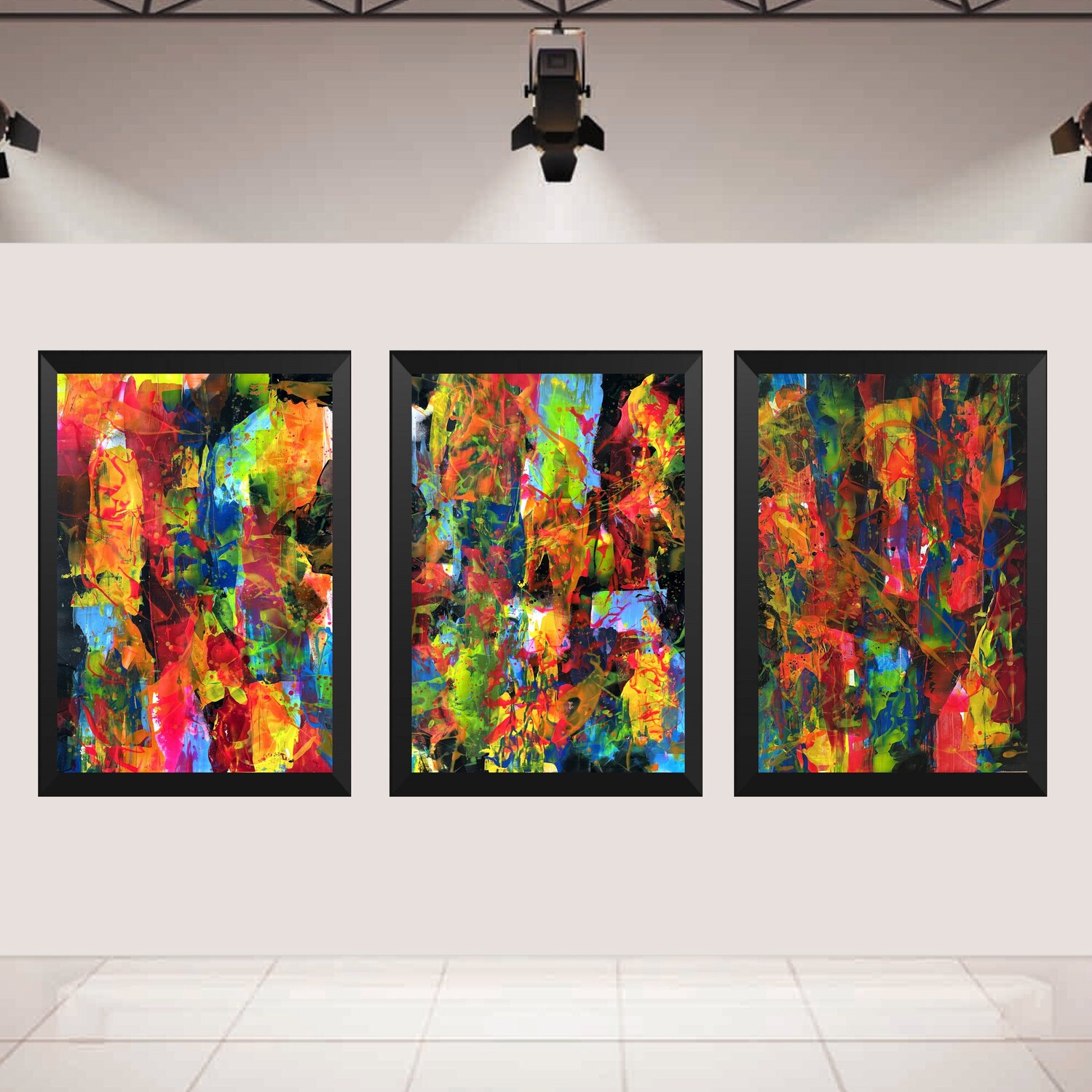 A Journey Through Color - Triptych Painting Juan José Garay Originalgemälde zu verkaufen