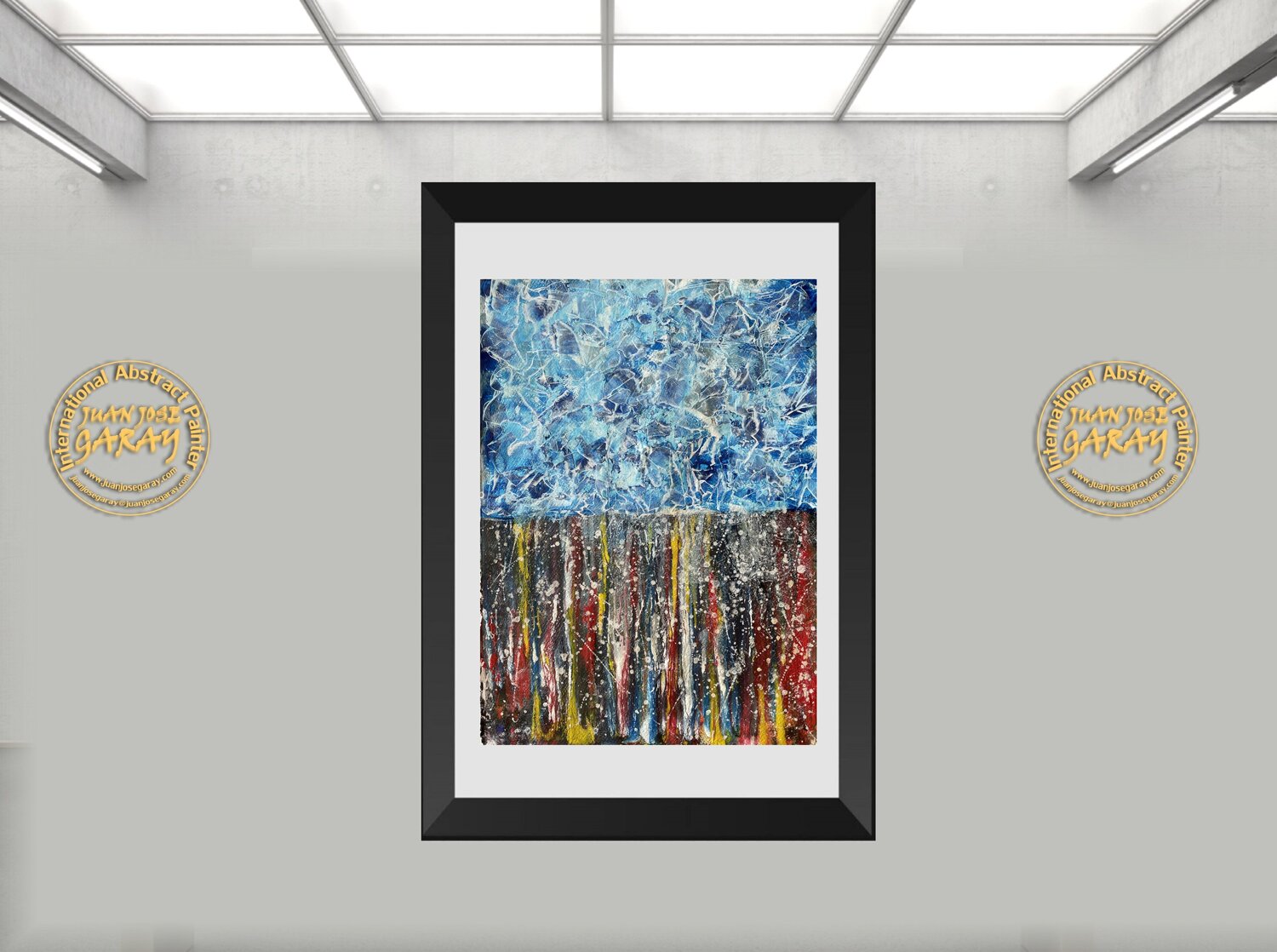 Blue and Colors Landscape Juan José Garay Originalgemälde zu verkaufen