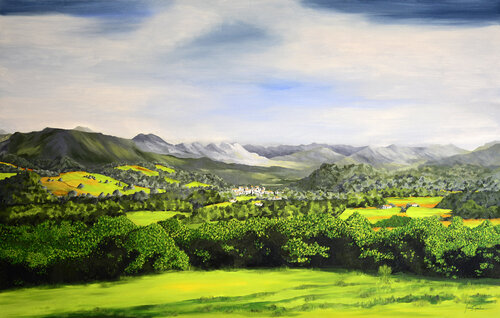 PICOS DE EUROPA desde el Palacio de Cutre (Asturias) di Edmundo Sanz-Gadea, Pittura in vendita su Singulart