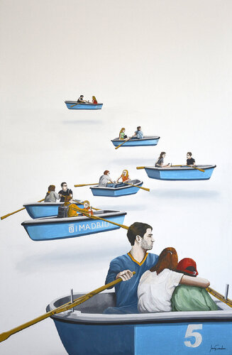 LAS BARCAS DEL RETIRO di Edmundo Sanz-Gadea, Pittura in vendita su Singulart