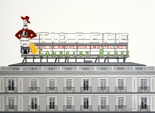 TIO PEPE (Puerta del Sol. Madrid) di Edmundo Sanz-Gadea, Pittura in vendita su Singulart