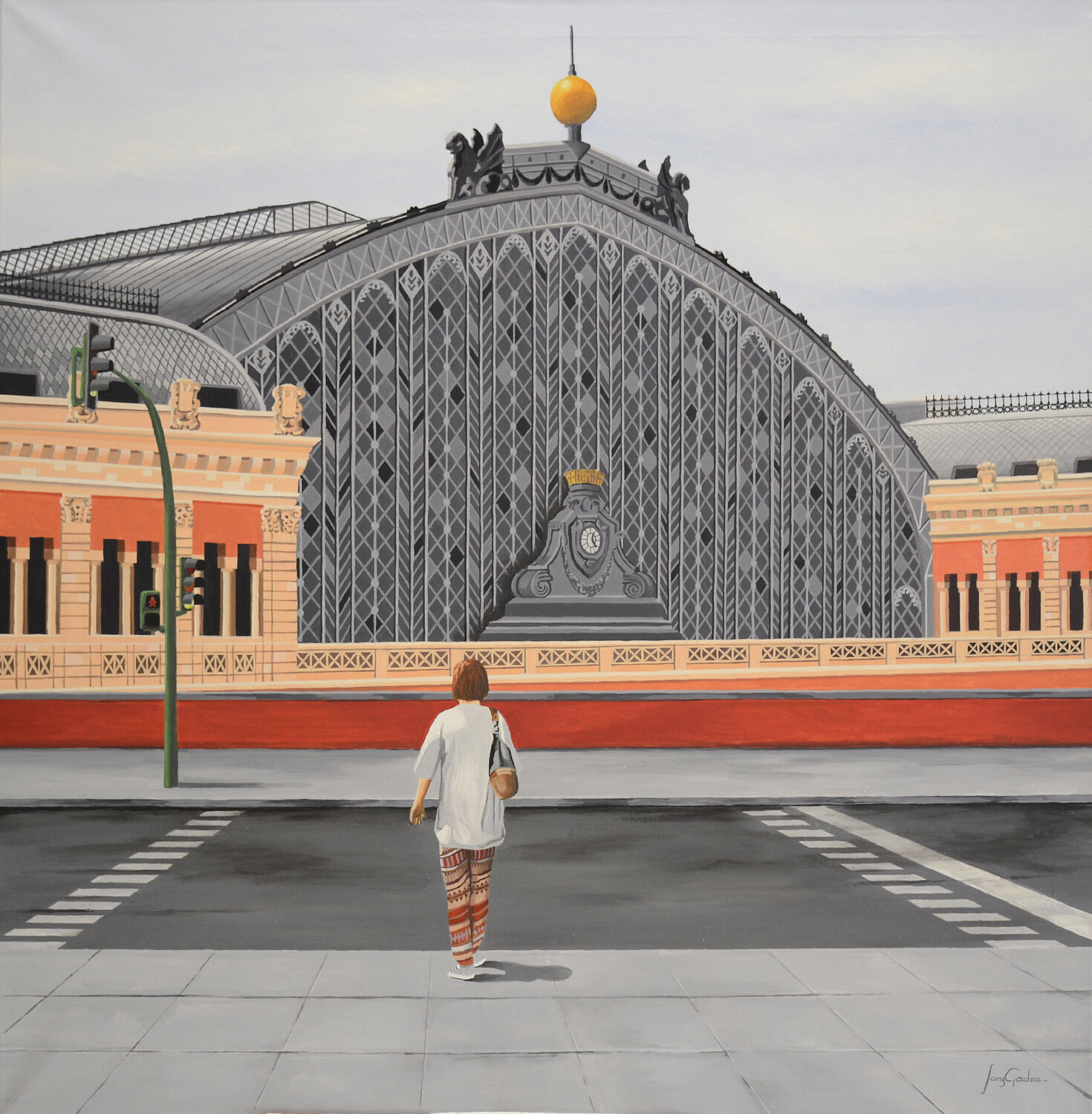 ESTACION DE ATOCHA. Madrid Edmundo Sanz-Gadea Originalgemälde zu verkaufen